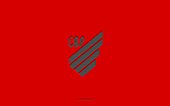 Athletico Paranaense, red background, Brazilian football team, Athletico Paranaense emblem, Serie A, Curitiba, Brazil, football, Athletico Paranaense logo HD wallpaper