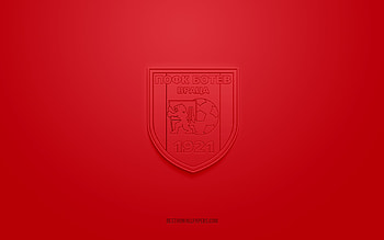 POFC Botev Vratsa, creative 3D logo, red background, Bulgarian First League, 3d emblem, Bulgarian football team, Bulgaria, 3d art, Parva liga, football, POFC Botev Vratsa 3d logo HD wallpaper
