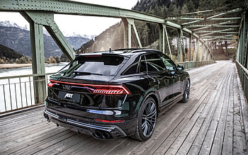 2022, Audi SQ8, ABT, rear view, luxury SUV, black new SQ8, tuning SQ8, German cars, Q8 tuning, Audi HD wallpaper