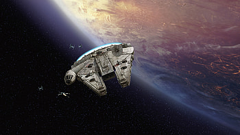 Millennium Falcon, Iconic spaceship, Star Wars universe, Sci-fi film HD wallpaper