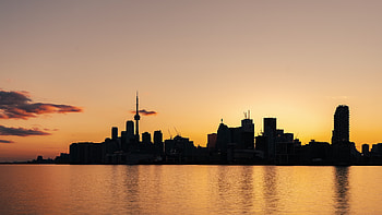 City silhouette, Toronto Skyline HD wallpaper