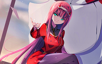 Zero Two, , artwork, Darling in the Franxx, Code 002, Darling in the Franxx characters, vortex, protagonist, Zero Two , Zero Two Darling in the Franxx HD wallpaper