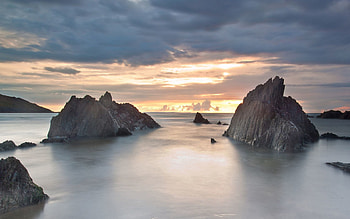 Nature, Sky, Sea, Rocks, Evening, Silence, Shroud HD wallpaper