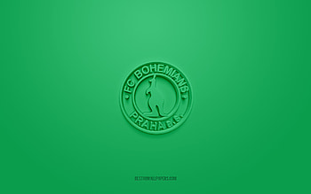 Bohemians 1905, creative 3D logo, green background, Czech First League, 3d emblem, Czech football club, Prague, Czech Republic, 3d art, football, Bohemians 1905 3d logo HD wallpaper