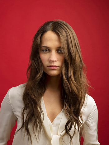 Alicia Vikander, Talented actress, Swedish beauty, White clothing HD phone wallpaper