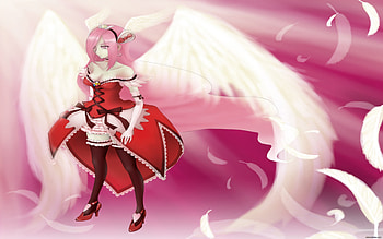 Cure Angel, wings, pink, higashi setsuna, sunray, feahter, cure, angel HD wallpaper