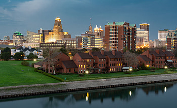 Buffalo skyline, USA travel, City skyline, Wall decal HD wallpaper
