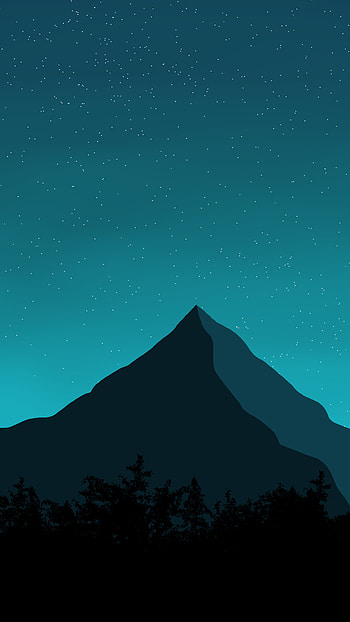 montaña minimalista, atmosphere, sky, montagne, estrellas HD phone wallpaper
