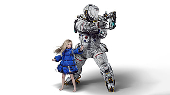 Pragmata : Astronaut Guardian & Girl HD wallpaper