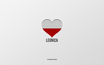 I Love Legnica, Polish cities, Day of Legnica, gray background, Legnica, Poland, Polish flag heart, favorite cities, Love Legnica HD wallpaper