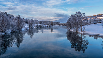 Lake Winter, Lake, Nature, Winter, snow HD wallpaper