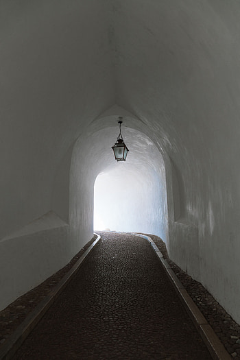 Architecture, Shine, Light, Miscellanea, Miscellaneous, Turn, Corridor, Tunnel HD phone wallpaper