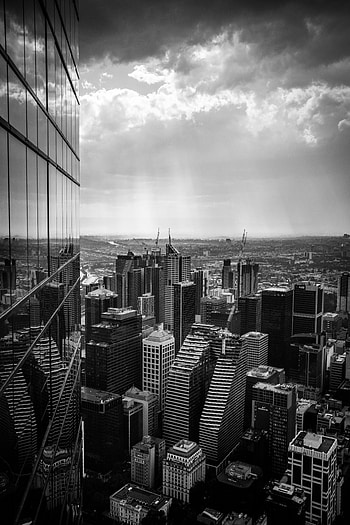 Cities, City, Building, Skyscrapers, Bw, Chb HD phone wallpaper