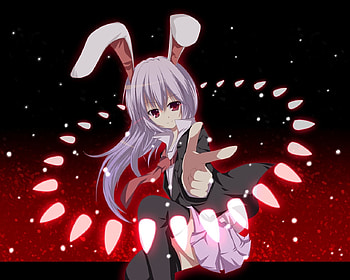 Reisen Udongein, bullets, bunnygirl, touhou, danmaku, long hair, dress HD wallpaper