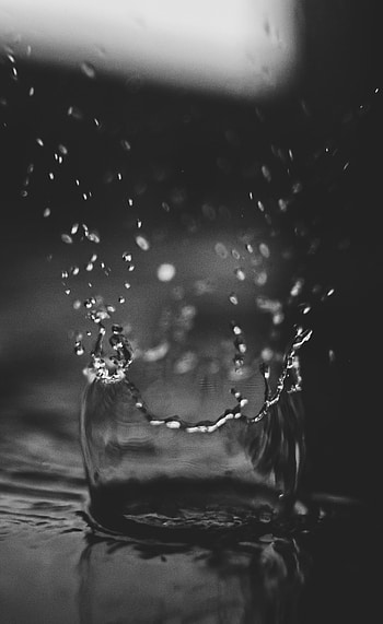 Water, Dark, Spray, Splash, Bw, Chb HD phone wallpaper