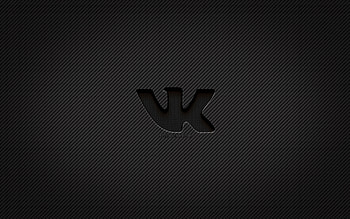 VKontakte carbon logo, , grunge art, carbon background, creative, VKontakte black logo, social network, VKontakte logo, VKontakte HD wallpaper