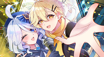 Genshin Impact Quad — Furina & Aether: Starstage Duet (Girl & Boy), Genshin Impact, Furina (Genshin Impact), Aether (Genshin Impact), girl, boy HD wallpaper