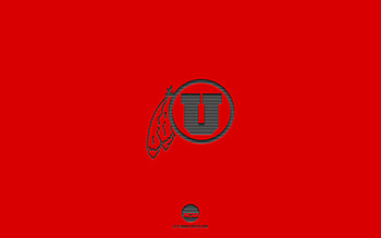 Utah Utes, red background, American football team, Utah Utes emblem, NCAA, Utah, USA, American football, Utah Utes logo HD wallpaper