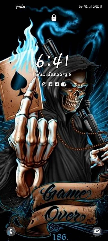Skull, art, fiction HD phone wallpaper