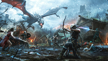 The Elder Scrolls Video Game , the-elder-scrolls, games, pc-games, xbox-games, ps-games, dragon, fight HD wallpaper