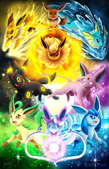 Eeveeloutions 2, pokemon, eevee HD phone wallpaper