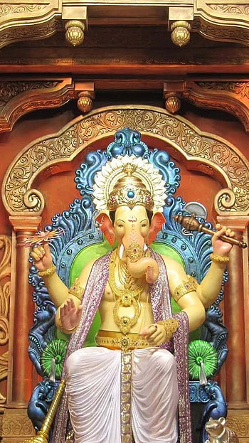 Ganesh God , Lalbaugcha Raja, Aasan HD phone wallpaper