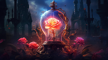 Enchanted Rose Fantasy, fantasy, rose, enchanted rose, flower HD wallpaper