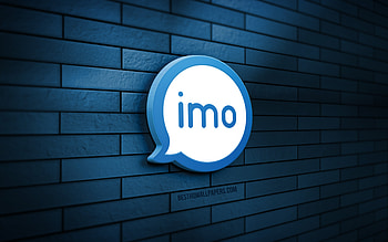 IMO 3D logo, , blue brickwall, creative, messengers, IMO logo, 3D art, IMO HD wallpaper