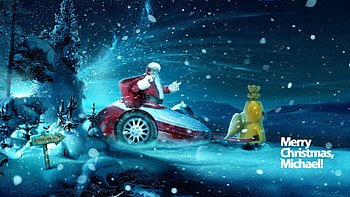 Holidays, New Year, Santa Claus, Night, Christmas, Inscription, Snowstorm, Presents, Gifts, Blizzard HD wallpaper
