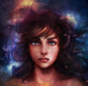 Starstuff, woman, beautiful, fantasy, art HD wallpaper