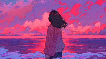 Somewhere In Between, anime-girl, anime, pink, ai-girls, ai, artist, artwork, digital-art HD wallpaper