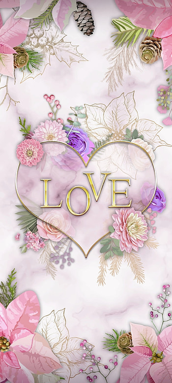 Pink lovely Heart, love, flowers, petal, premium, valentine day HD phone wallpaper