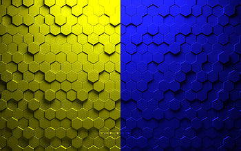 Flag of Modena, honeycomb art, Modena hexagons flag, Modena 3d hexagons art, Modena flag HD wallpaper