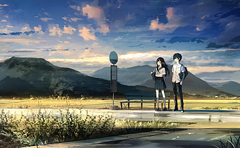 The Tunnel To Summer The Exit Of Goodbyes, the-tunnel-to-summer-the-exit-of-goodbyes, anime, anime-couple, anime-girl, anime-boy, artist, artwork, digital-art HD wallpaper