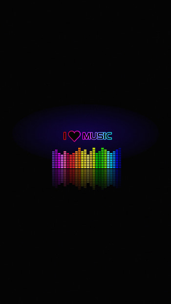 Music, Love, Inscription, Equalizer, Spectrum HD phone wallpaper