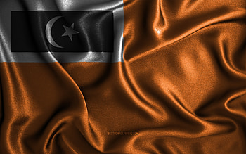 Hulu Terengganu District flag, , district of Terengganu, silk wavy flags, Day of Hulu Terengganu District, fabric flags, Flag of Hulu Terengganu District, 3D art, Asia, Hulu Terengganu District, Malaysia HD wallpaper
