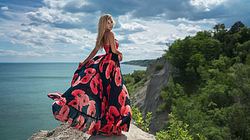 Model, sky, girl, women HD wallpaper
