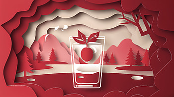 Vibrant Ultra of Nature and Refreshment, red, drink, paper art, nature, illustration HD wallpaper