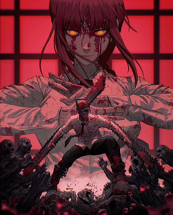 Chainsaw man, naruto, red, magenta, asta, goku, waifu, chains, dbz, anime HD phone wallpaper