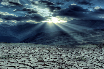 Drought Mountains Cloud Sun Rays , drought, mountains, clouds, sky, nature HD wallpaper