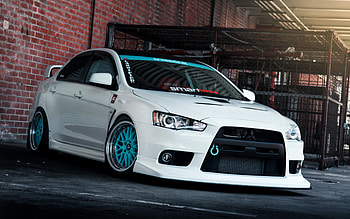 Mitsubishi, front, white, sports car HD wallpaper