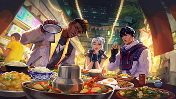 Valorant Legends Feast: Jett, Phoenix & Iso in Stunning Ultra, Valorant, video game, Jett (Valorant), Phoenix (Valorant), Iso (Valorant) HD wallpaper