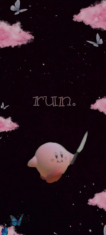 Kirby, pink, butterfly, space HD phone wallpaper