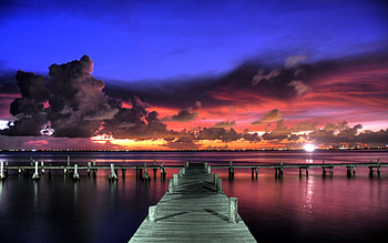 Landscape, Sunset, Sea HD wallpaper