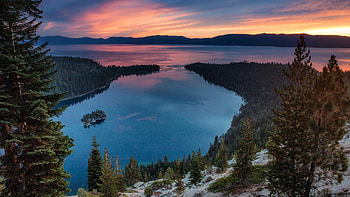 Animated snowing , Lake Tahoe HD wallpaper