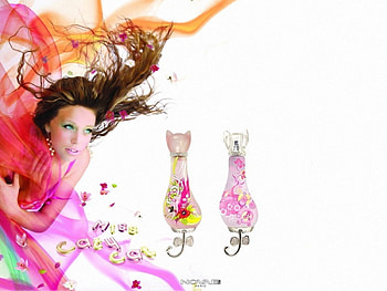 ಌ.Miss Caty Cat.ಌ, advertising, charm, petals, perfume, sensual, sexy, sweet, models female, other, magnificent, sentiment, fantasy, pretty, green, scent, lovely, colorful, graphy, attractive, cute, aroma, ads, fragrance, fashions, miss caty cat, cat bottles, fall, beautiful, orange, pink, red, love, flowers, tender touch, splendor HD wallpaper