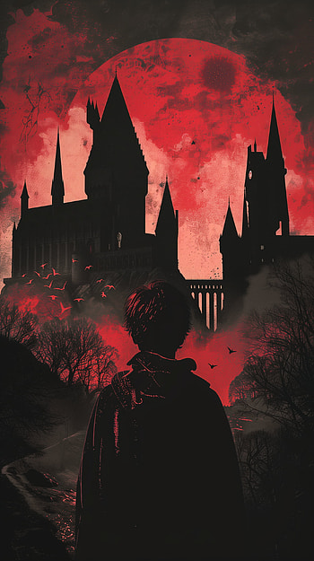Harry Potter Hogwarts Silhouette, Harry Potter HD phone wallpaper