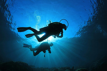 scuba diving, Background , Dive into depths, Underwater beauty HD wallpaper