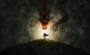 Dragon's Dogma 2 Dragon Encounter, video game, dragon's dogma 2, dragon HD wallpaper