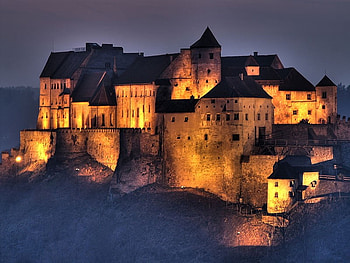 ...light is shining, sky, architecture, castle, light HD wallpaper
